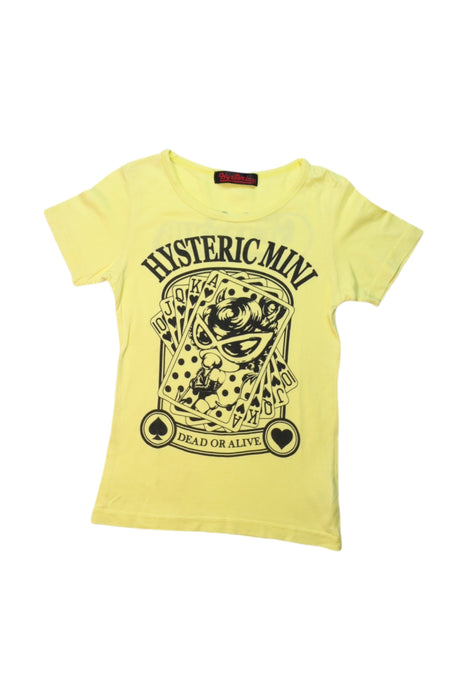 A Yellow Short Sleeve T Shirts from Hysteric Mini in size 5T for girl. (Front View)