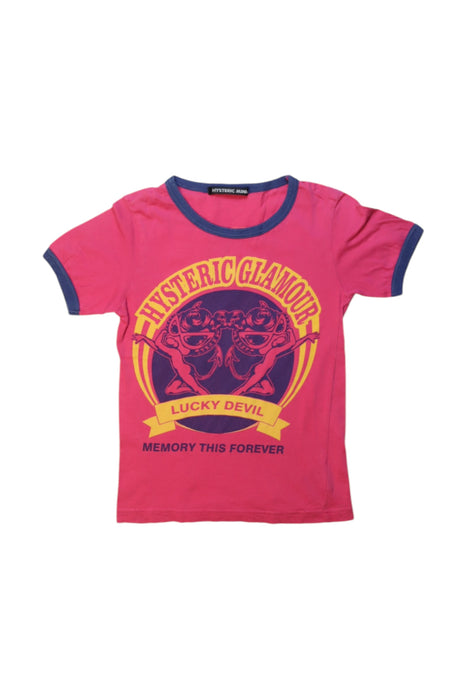 A Pink Short Sleeve T Shirts from Hysteric Mini in size 4T for girl. (Front View)