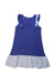 A Blue Sleeveless Dresses from Miki House in size 5T for girl. (Back View)