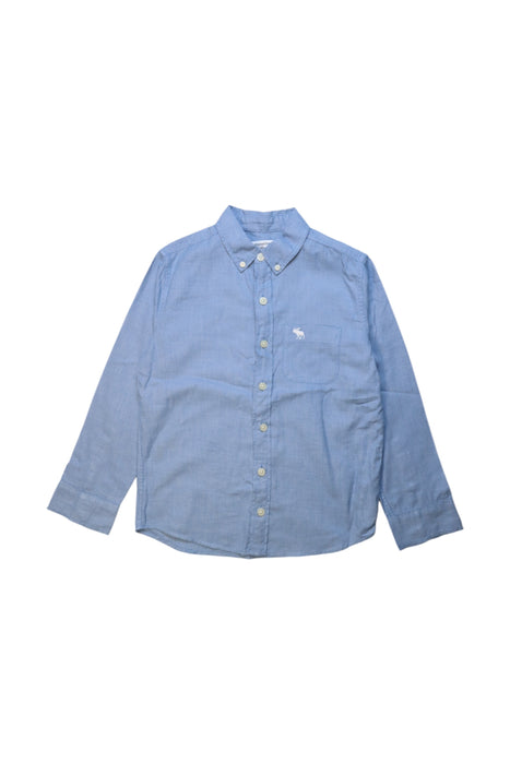 A Blue Long Sleeve Shirts from Abercrombie & Fitch in size 7Y for boy. (Front View)