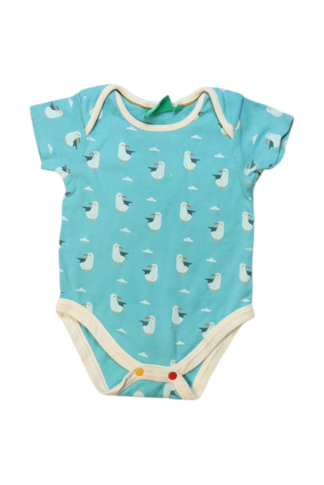 A Blue Short Sleeve Bodysuits from Little Green Radicals in size 6-12M for neutral. (Front View)