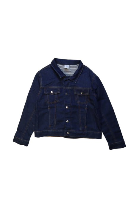 A Navy Lightweight Jackets from Petit Bateau in size 8Y for girl. (Front View)