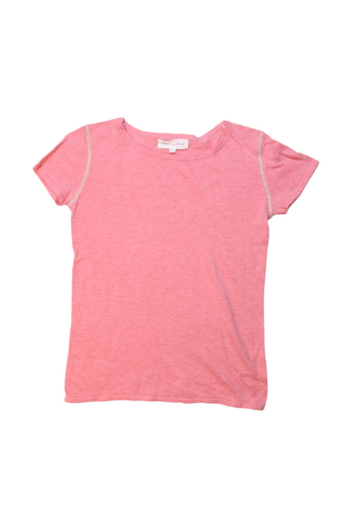 A Pink Short Sleeve Tops from Excuse My French in size 8Y for girl. (Front View)