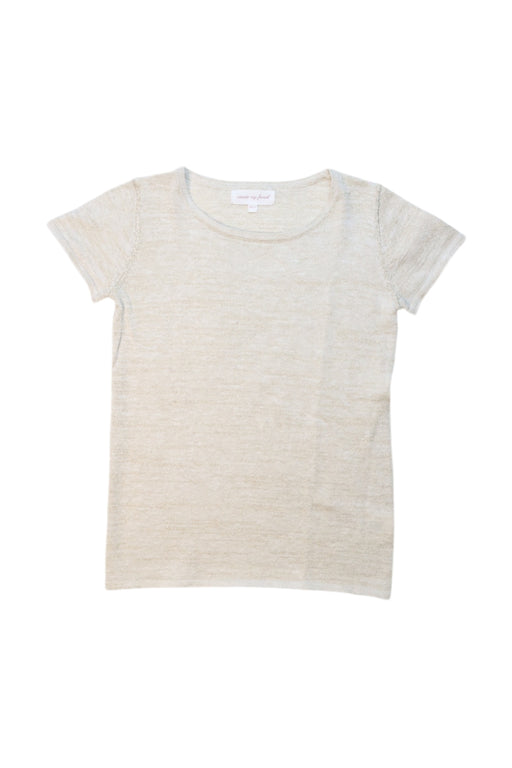 A Beige Short Sleeve Tops from Excuse My French in size 8Y for girl. (Front View)