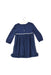 A Navy Long Sleeve Dresses from The Little White Company in size 6-12M for girl. (Back View)