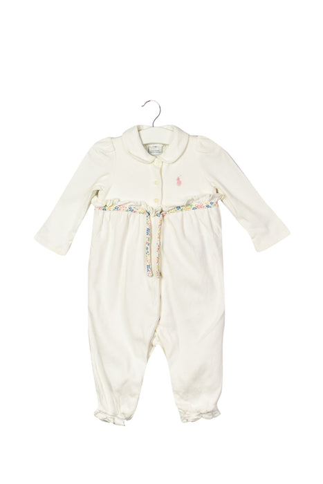 A White Long Sleeve Jumpsuits from Ralph Lauren in size 3-6M for girl. (Front View)