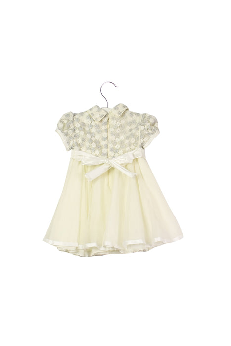 A White Short Sleeve Dresses from Aletta in size 3-6M for girl. (Back View)