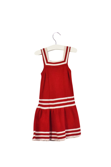 A Red Sleeveless Dresses from null in size  for girl. (Back View)