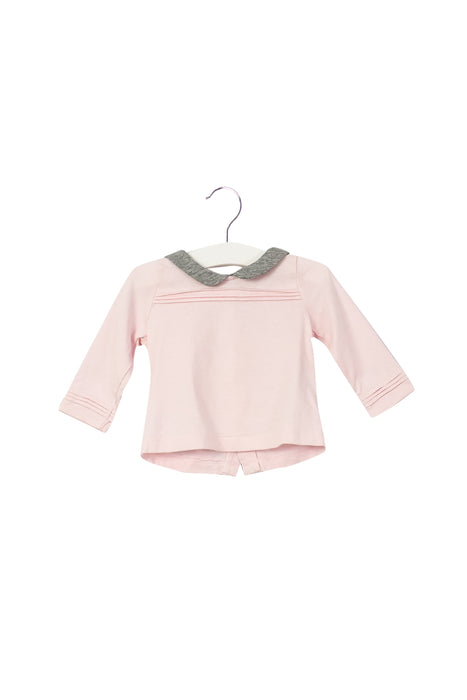 A Pink Long Sleeve Tops from Natalys in size 3-6M for girl. (Front View)