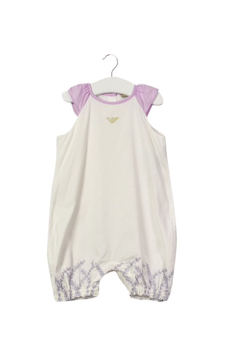 A White Rompers from Armani in size 6-12M for girl. (Front View)
