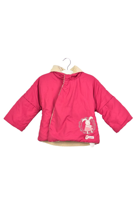 A Pink Puffer/Quilted Jackets from Kaloo in size 6-12M for girl. (Front View)