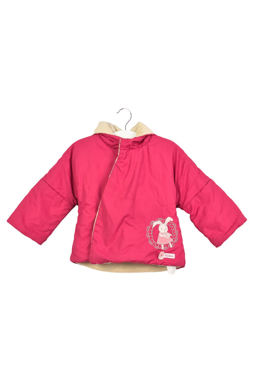 A Pink Puffer/Quilted Jackets from Kaloo in size 6-12M for girl. (Front View)