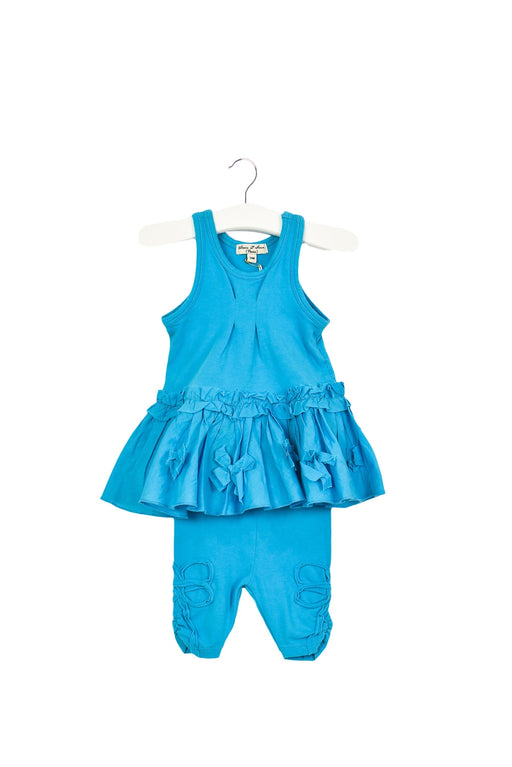 A Blue Dress Sets from null in size 0-3M for girl. (Front View)