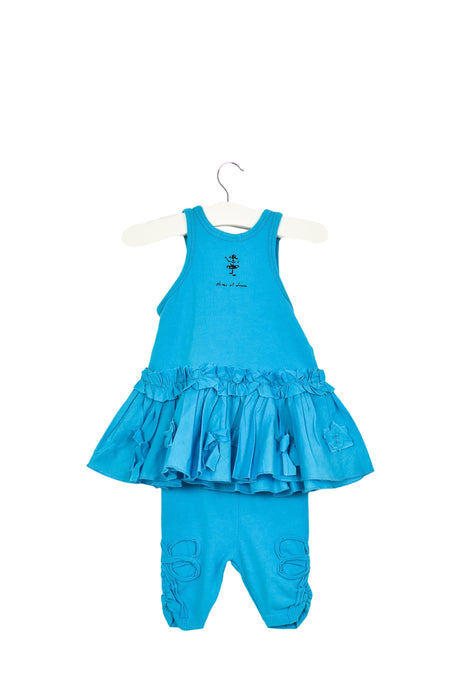 A Blue Dress Sets from null in size 0-3M for girl. (Back View)