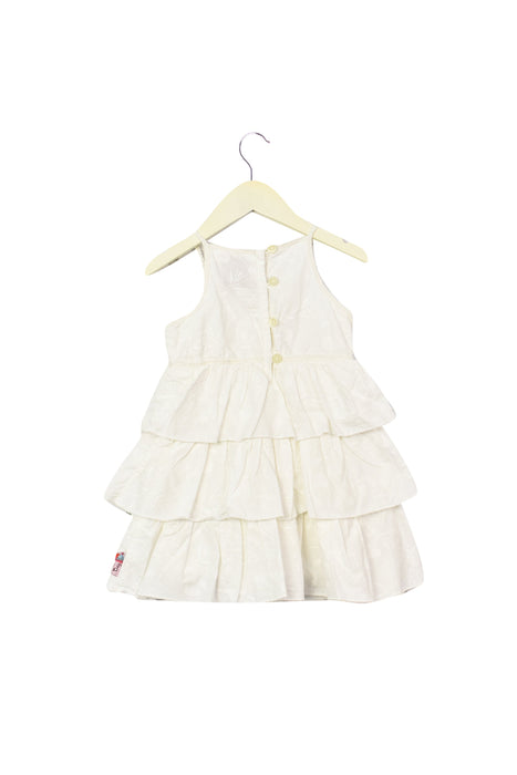 A White Sleeveless Dresses from Oilily in size 12-18M for girl. (Back View)