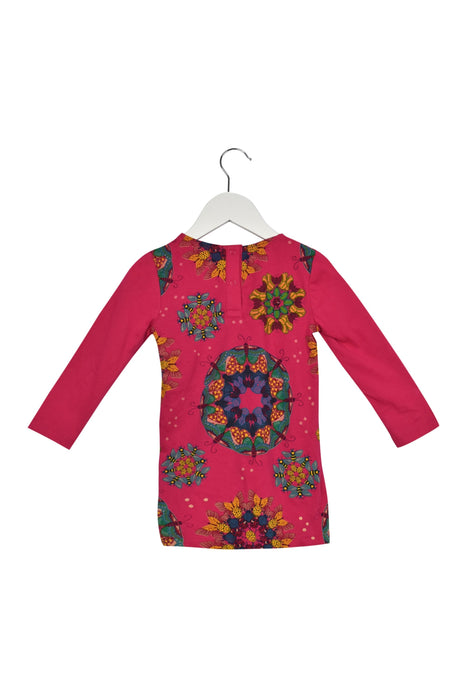 A Pink Long Sleeve Dresses from Desigual in size 2T for girl. (Back View)