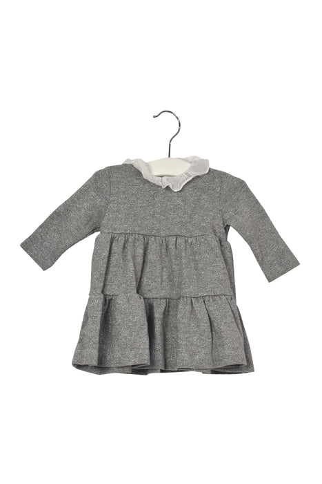 A Silver Long Sleeve Dresses from Il Gufo in size 3-6M for girl. (Front View)