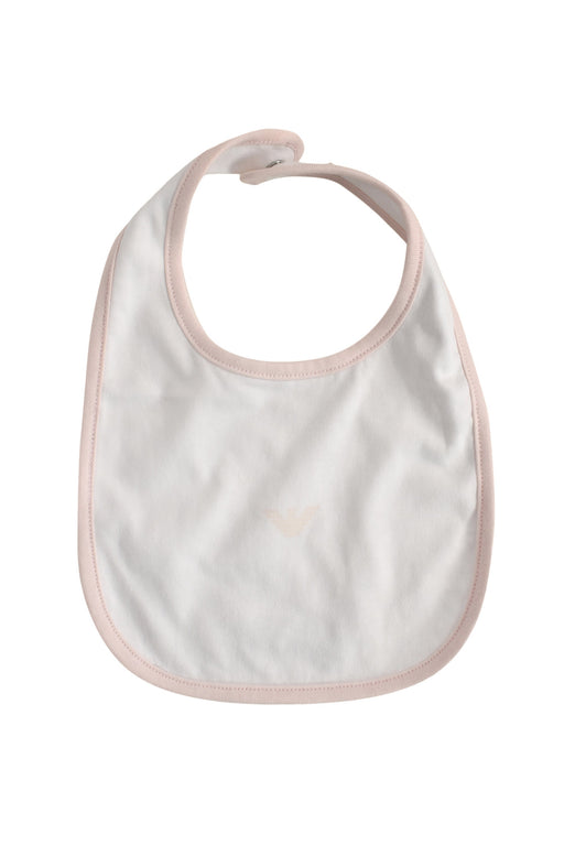 A White Bibs from Armani in size 0-3M for girl. (Front View)