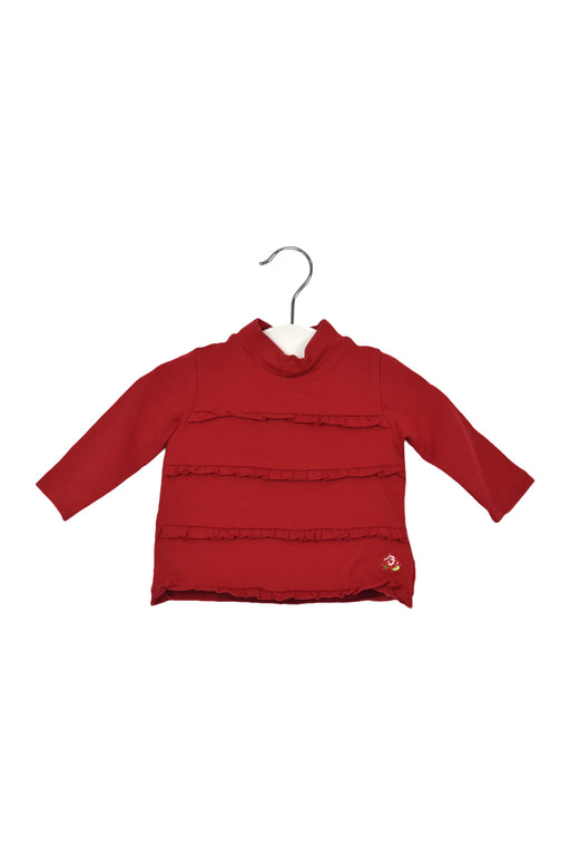 A Red Long Sleeve Tops from Chicco in size 0-3M for girl. (Front View)