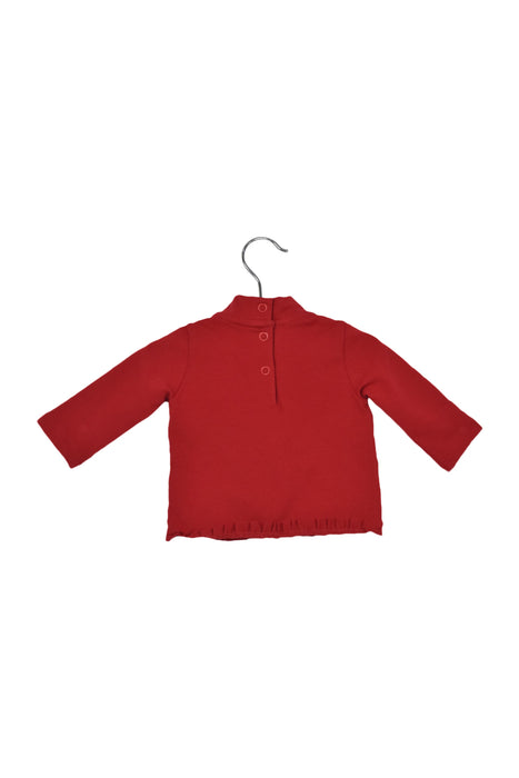 A Red Long Sleeve Tops from Chicco in size 0-3M for girl. (Back View)