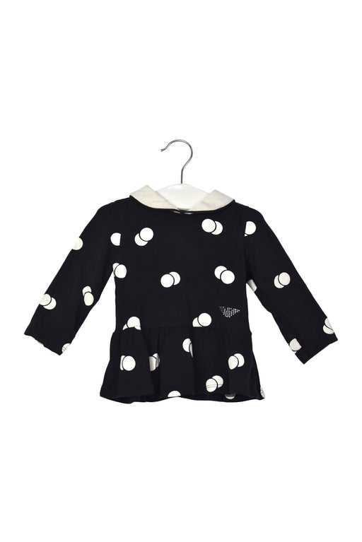 A Black Long Sleeve Dresses from Armani in size 3-6M for girl. (Front View)