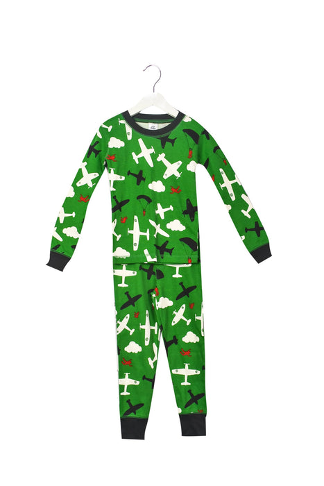 A Green Pyjama Sets from Boden in size 5T for boy. (Front View)
