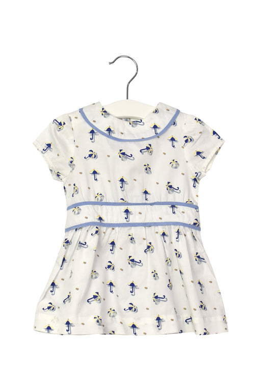 A White Short Sleeve Dresses from Noukie's in size 3-6M for girl. (Front View)