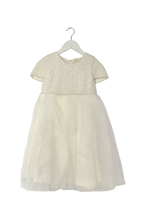 A White Short Sleeve Dresses from Mischka Aoki in size 6T for girl. (Front View)