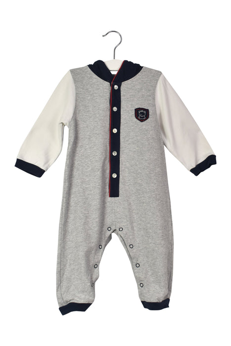 A Grey Long Sleeve Jumpsuits from Emile et Rose in size 6-12M for girl. (Front View)