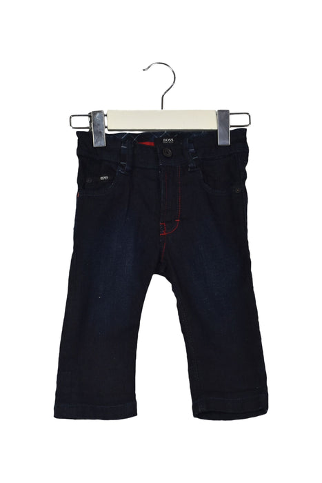 A Navy Jeans from Boss in size 3-6M for boy. (Front View)