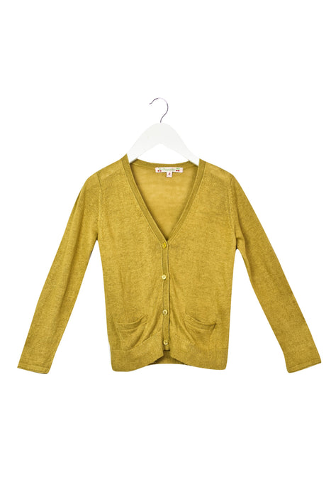 A Yellow Cardigans from Bonpoint in size 4T for girl. (Front View)