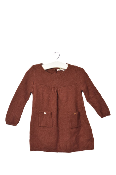 A Brown Sweater Dresses from Bonpoint in size 12-18M for girl. (Front View)