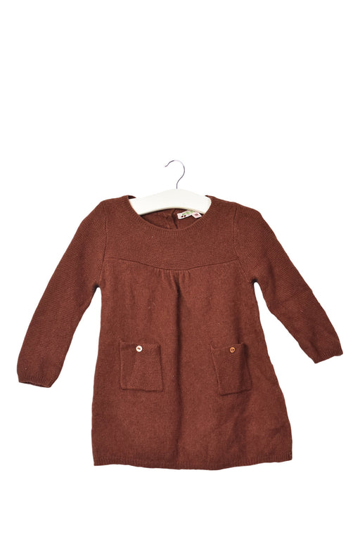 A Brown Sweater Dresses from Bonpoint in size 12-18M for girl. (Front View)