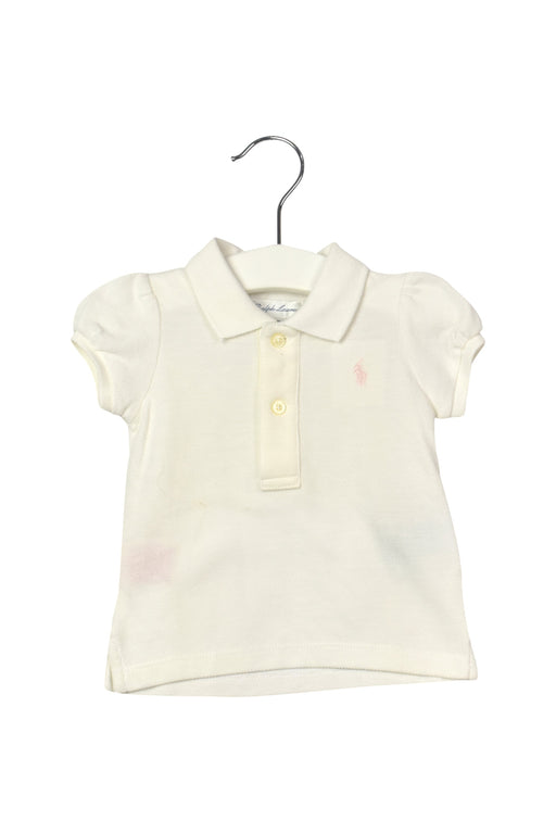 A White Short Sleeve Polos from Ralph Lauren in size 0-3M for girl. (Front View)