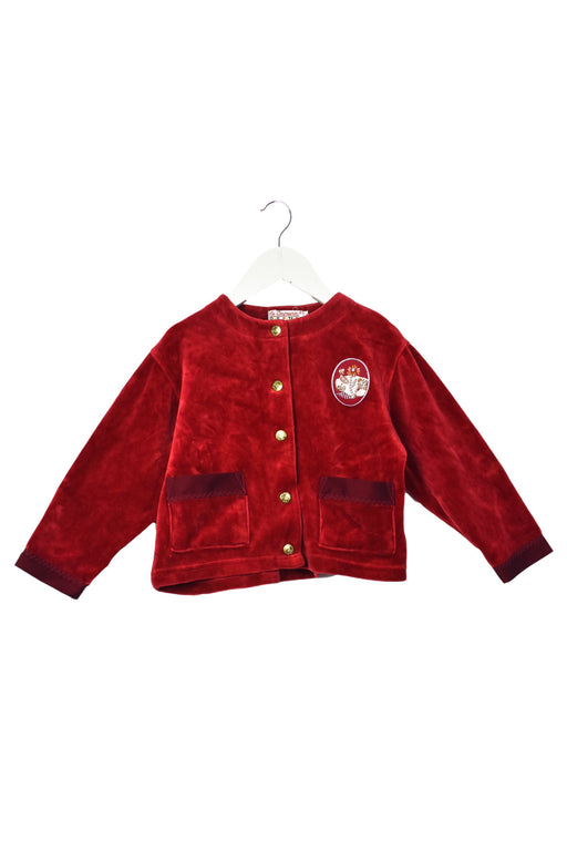 A Red Coats from La Compagnie des Petits in size 4T for girl. (Front View)