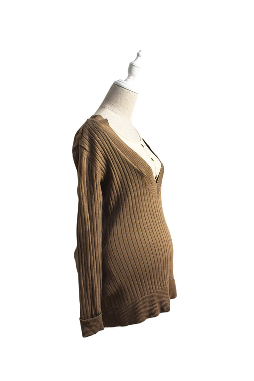 A Brown Long Sleeve Tops from Mothers en Vogue in size S for maternity. (Front View)