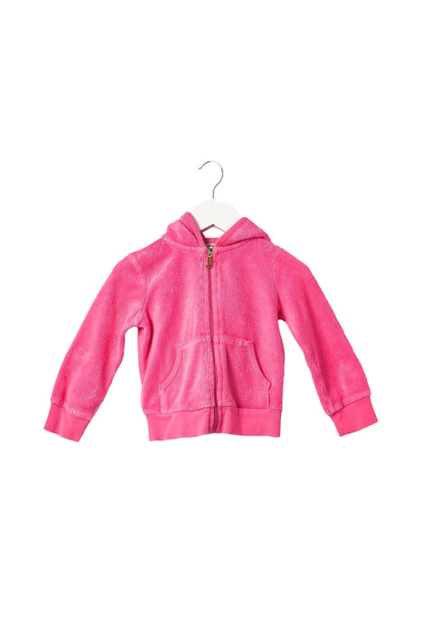 A Pink Zippered Sweatshirts from Juicy Couture in size 2T for girl. (Front View)