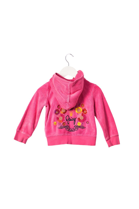 A Pink Zippered Sweatshirts from Juicy Couture in size 2T for girl. (Back View)