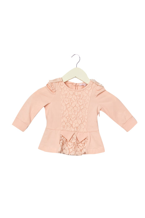A Pink Long Sleeve Tops from Nicholas & Bears in size 6-12M for girl. (Front View)