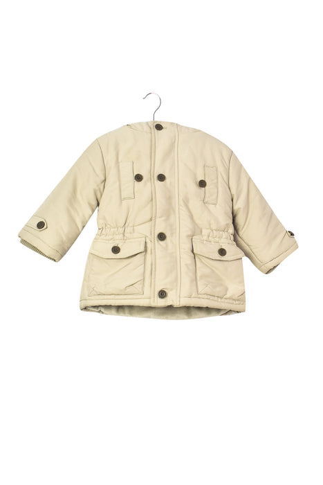 A Beige Puffer/Quilted Jackets from Jacadi in size 6-12M for girl. (Front View)