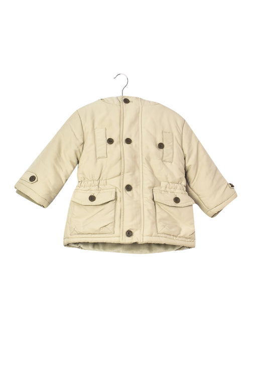 A Beige Puffer/Quilted Jackets from Jacadi in size 6-12M for girl. (Front View)