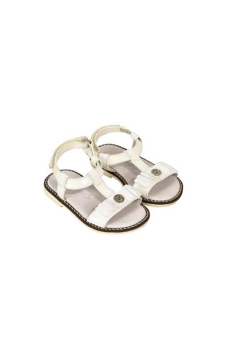 A White Sandals from Armani in size 12-18M for girl. (Front View)