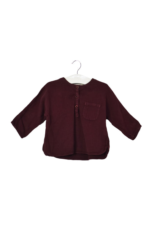 A Burgundy Long Sleeve Tops from Caramel Baby & Child in size 3-6M for girl. (Front View)