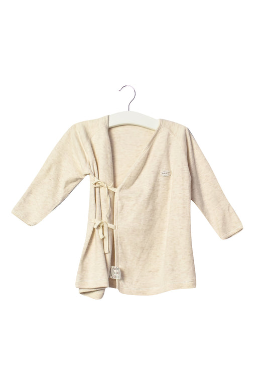 A Beige Long Sleeve Tops from Les Enphants in size 3-6M for girl. (Front View)