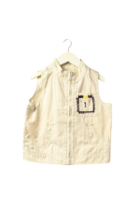 A Beige Vests from Chickeeduck in size 4T for boy. (Front View)
