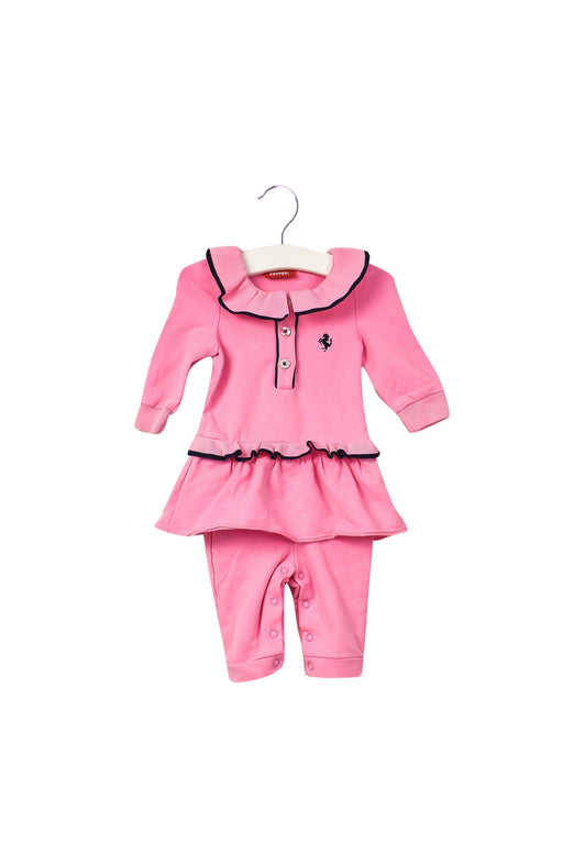 A Pink Long Sleeve Jumpsuits from Ferrari in size 0-3M for girl. (Front View)