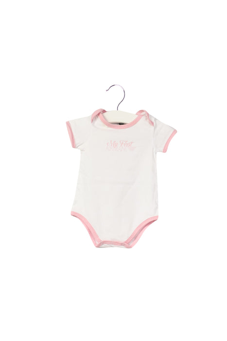 A White Short Sleeve Bodysuits from Armani in size 0-3M for girl. (Front View)