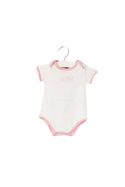A White Short Sleeve Bodysuits from Armani in size 0-3M for girl. (Front View)