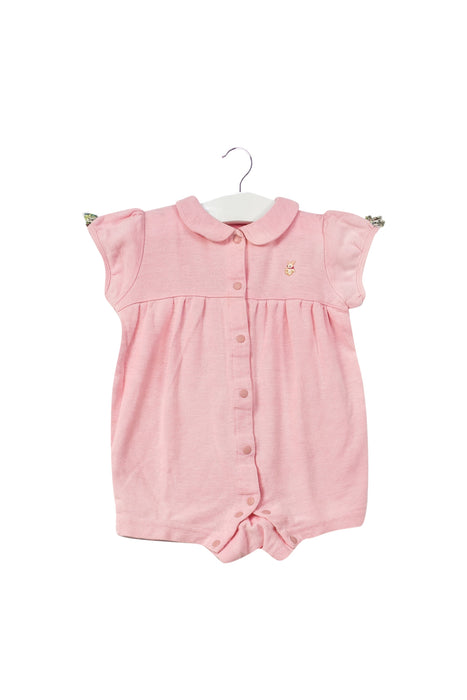 A Pink Short Sleeve Rompers from Familiar in size  for girl. (Front View)