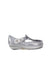 A Silver Sandals from Mini Melissa in size 12-18M for girl. (Back View)